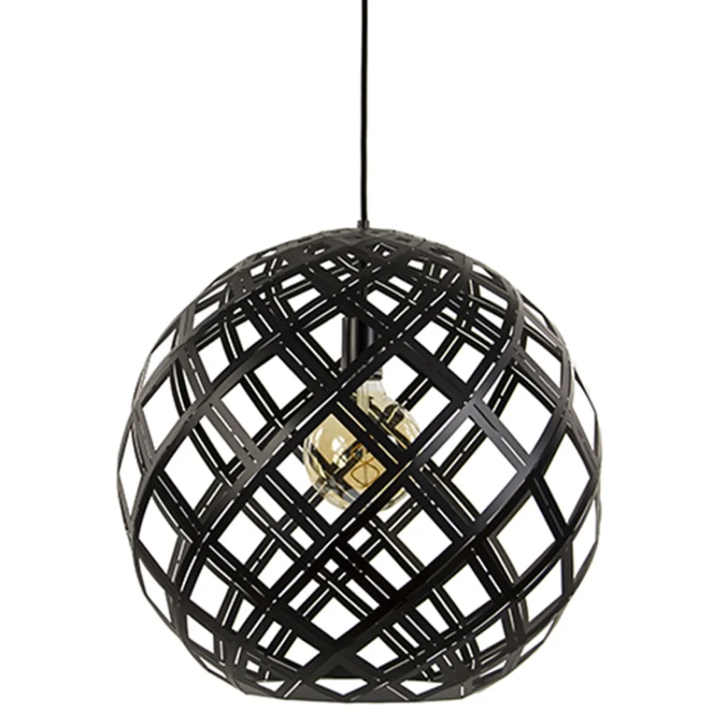 Straluma Hanglamp Emma bol zwart 50cm> Eettafellampen|Woonkamerlampen
