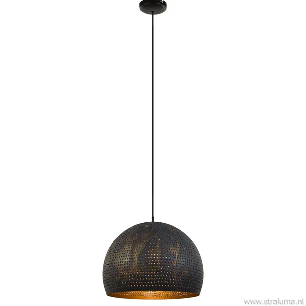 Straluma Hanglamp geperforeerd staal brons-bruin> Eettafellampen|Woonkamerlampen