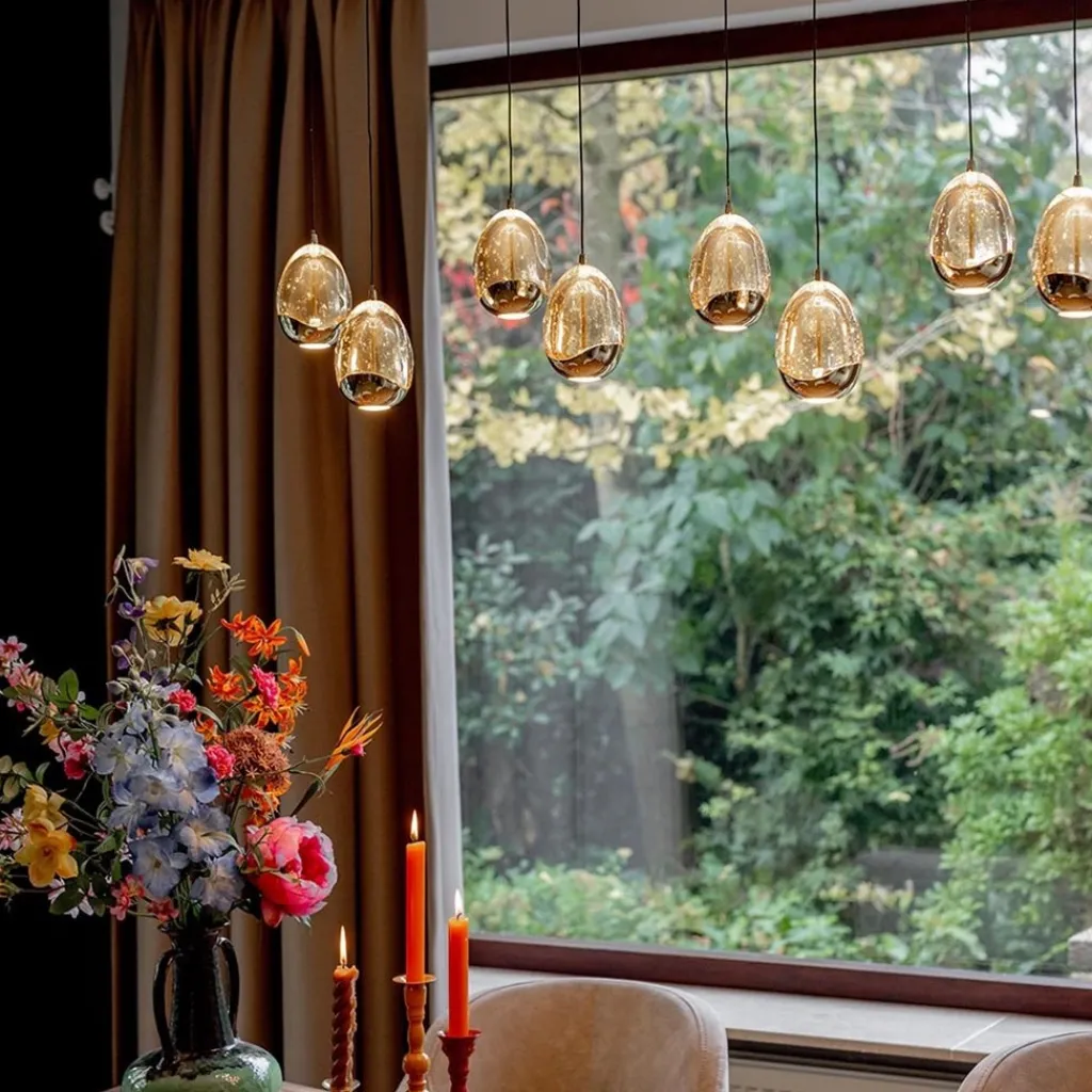 Straluma Hanglamp Golden Egg 8L zwart/goud> Hanglampen|Eettafellampen