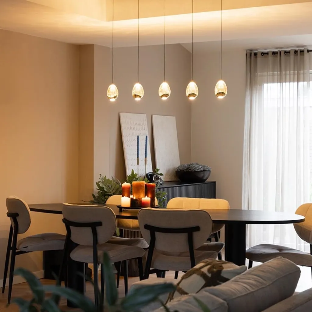 Straluma Hanglamp Golden Egg 5L zwart/goud> Hanglampen|Eettafellampen