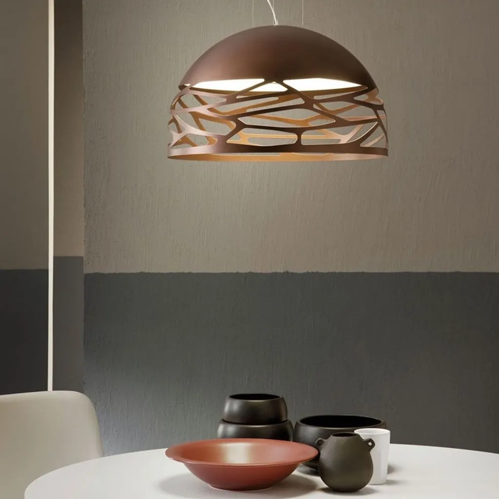 Straluma Hanglamp Kelly koepel brons 50cm> Eettafellampen|Woonkamerlampen