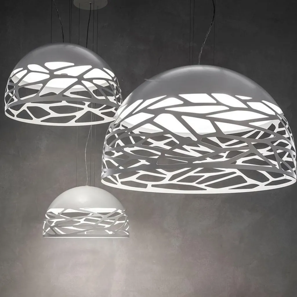 Straluma Hanglamp Kelly koepel 80cm wit> Eettafellampen|Woonkamerlampen