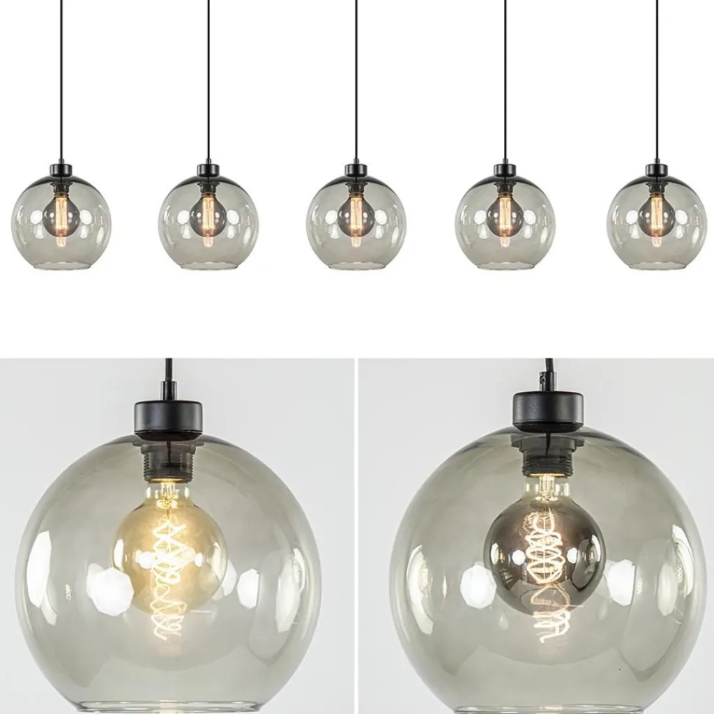 Straluma Hanglamp 5L balk + smoke glas 160cm> Eettafellampen|Pendel Lampen