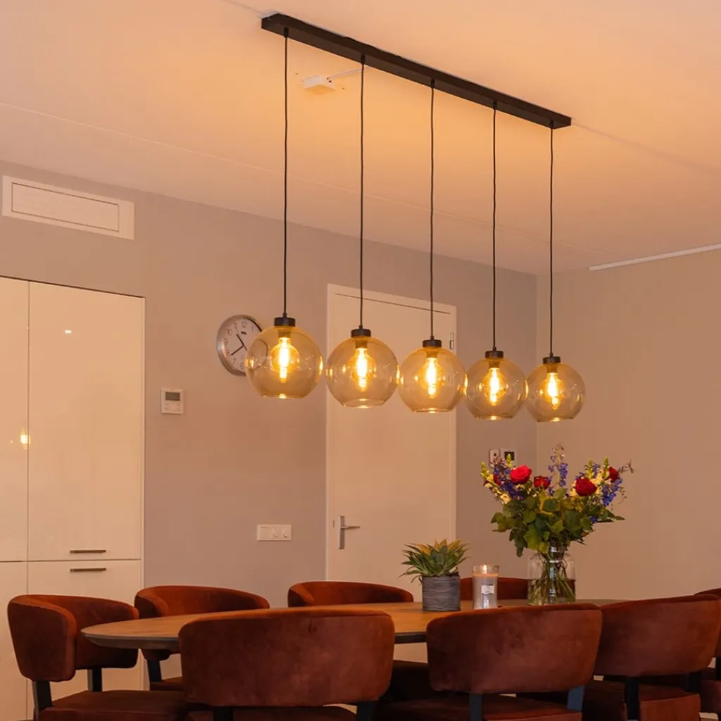 Straluma Hanglamp 5L balk + smoke glas 160cm> Eettafellampen|Pendel Lampen