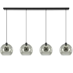 Straluma Hanglamp 4L balk zwart + smoke glas 30cm> Eettafellampen|Keukenverlichting