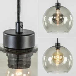 Straluma Hanglamp 4L balk zwart + smoke glas 30cm><noscript><img width=