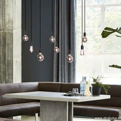Straluma Hanglamp 8L plaat 110cm zwart ex.e27 lb><noscript><img width=