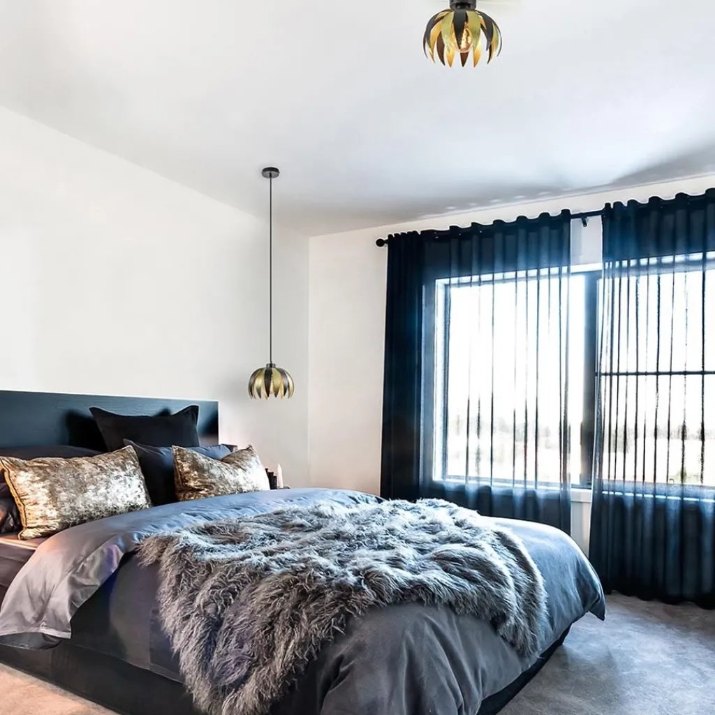 Straluma Hanglamp leaves mat zwart met goud> Kantoorverlichting|Hanglampen