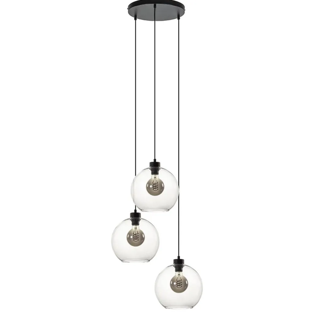 Straluma Hanglamp 3-lichts rond glas helder 25 cm> Videverlichting|Pendel Lampen