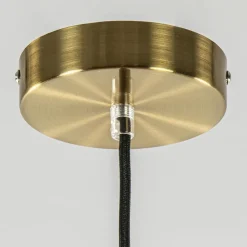 Straluma Hanglamp Medina satin gold/amber glas 40cm><noscript><img width=