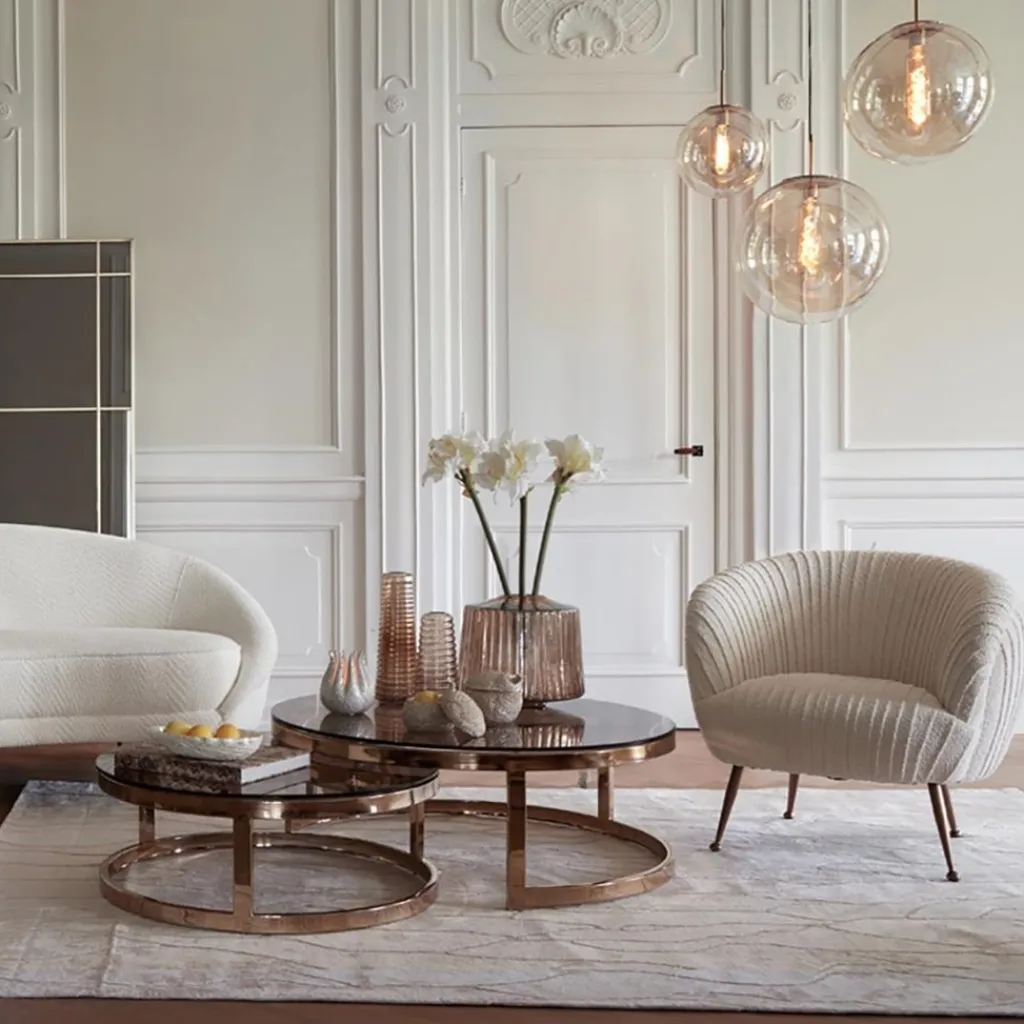 Straluma Hanglamp Medina satin gold/amber glas 40cm> Light and Living|Slaapkamerlampen