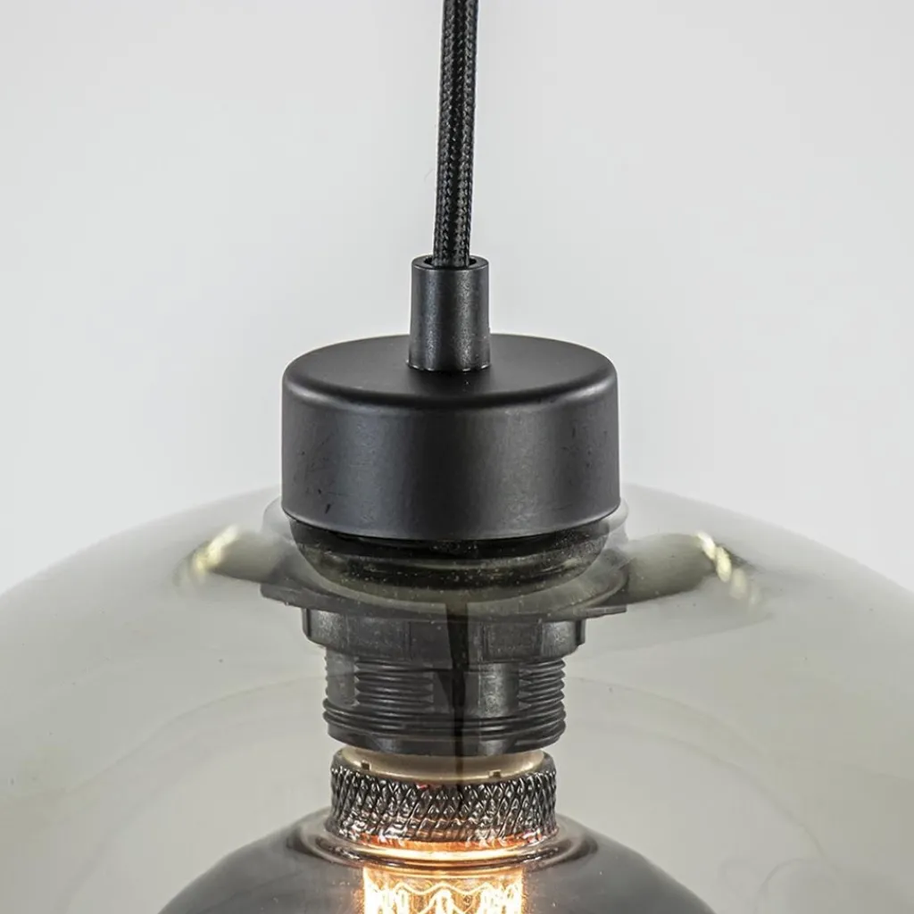 Straluma Hanglamp multipendel 11-L zwart smoke glas 20+25cm> Eettafellampen|Pendel Lampen