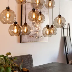 Straluma Hanglamp multipendel 11-L zwart smoke glas 20+25cm><noscript><img width=