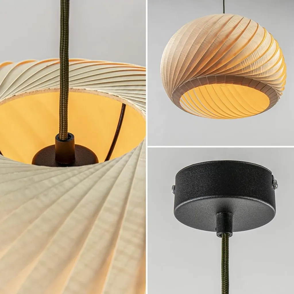 Straluma Hanglamp Nature 40cm hout naturel> Eettafellampen|Eetkamerverlichting