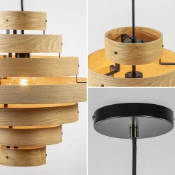 Straluma Hanglamp Oaknut hout 7 ringen><noscript><img width=