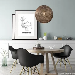 Straluma Hanglamp Oronero bol zwart/goud 60cm><noscript><img width=