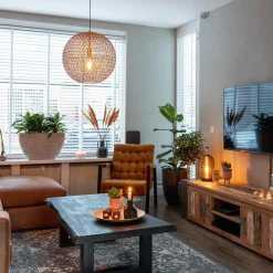 Straluma Hanglamp Oronero bol zwart/goud 50cm><noscript><img width=