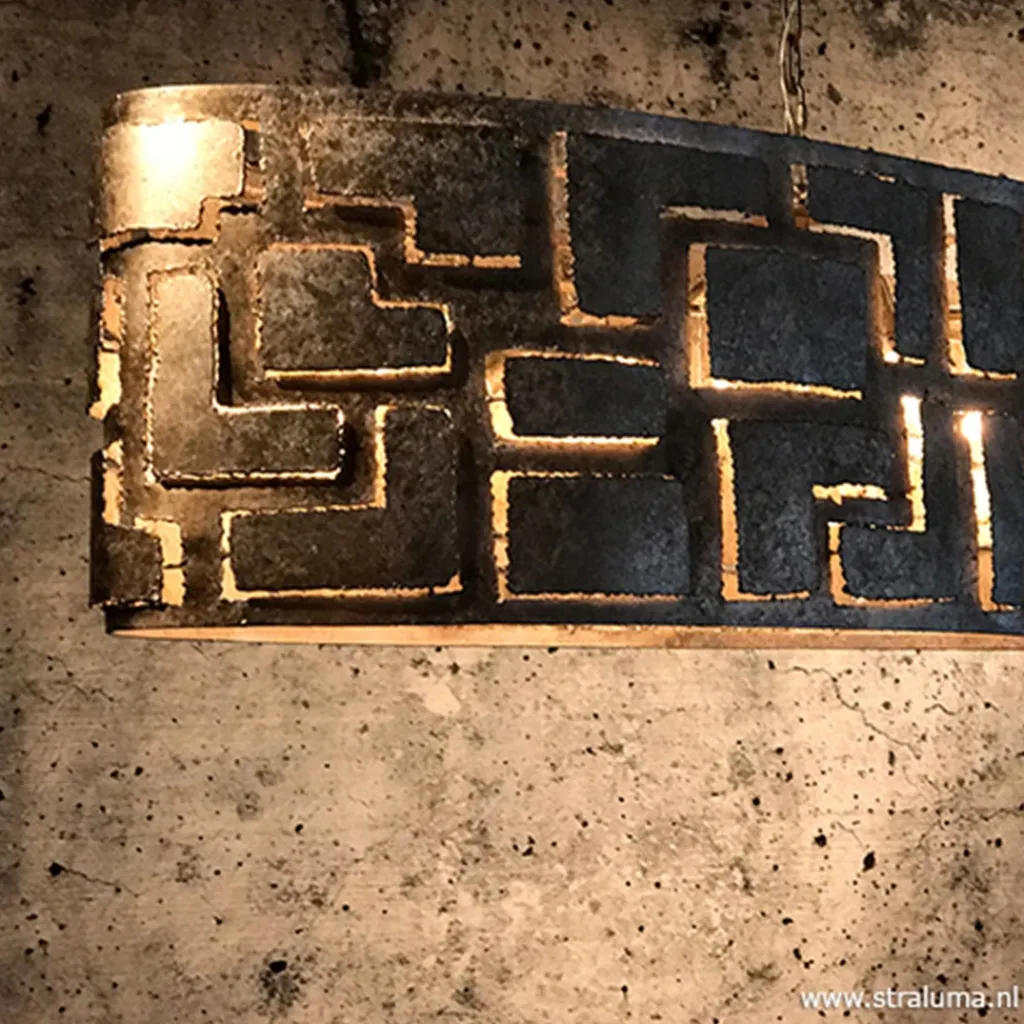 Straluma Hanglamp Pablo ovaal ambachtelijk zilver> Eettafellampen|Keukenverlichting