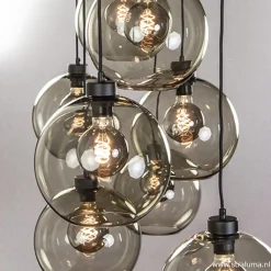 Straluma Hanglamp plaat 8-L zwart glas smoke 25cm><noscript><img width=