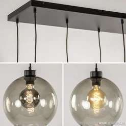 Straluma Hanglamp plaat 8-L zwart glas smoke 25cm><noscript><img width=