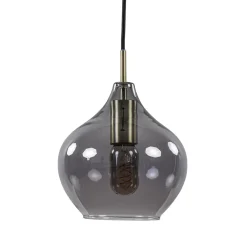 Straluma Hanglamp Rakel 20cm antiek brass+smoke glas> Light and Living|Woonkamerlampen