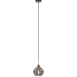 Straluma Hanglamp Rakel 20cm antiek brass+smoke glas> Light and Living|Woonkamerlampen