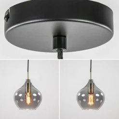 Straluma Hanglamp Rakel 20cm antiek brass+smoke glas><noscript><img width=