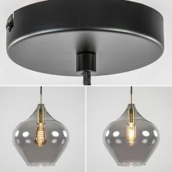 Straluma Hanglamp Rakel 27cm antiek brass+smoke glas><noscript><img width=