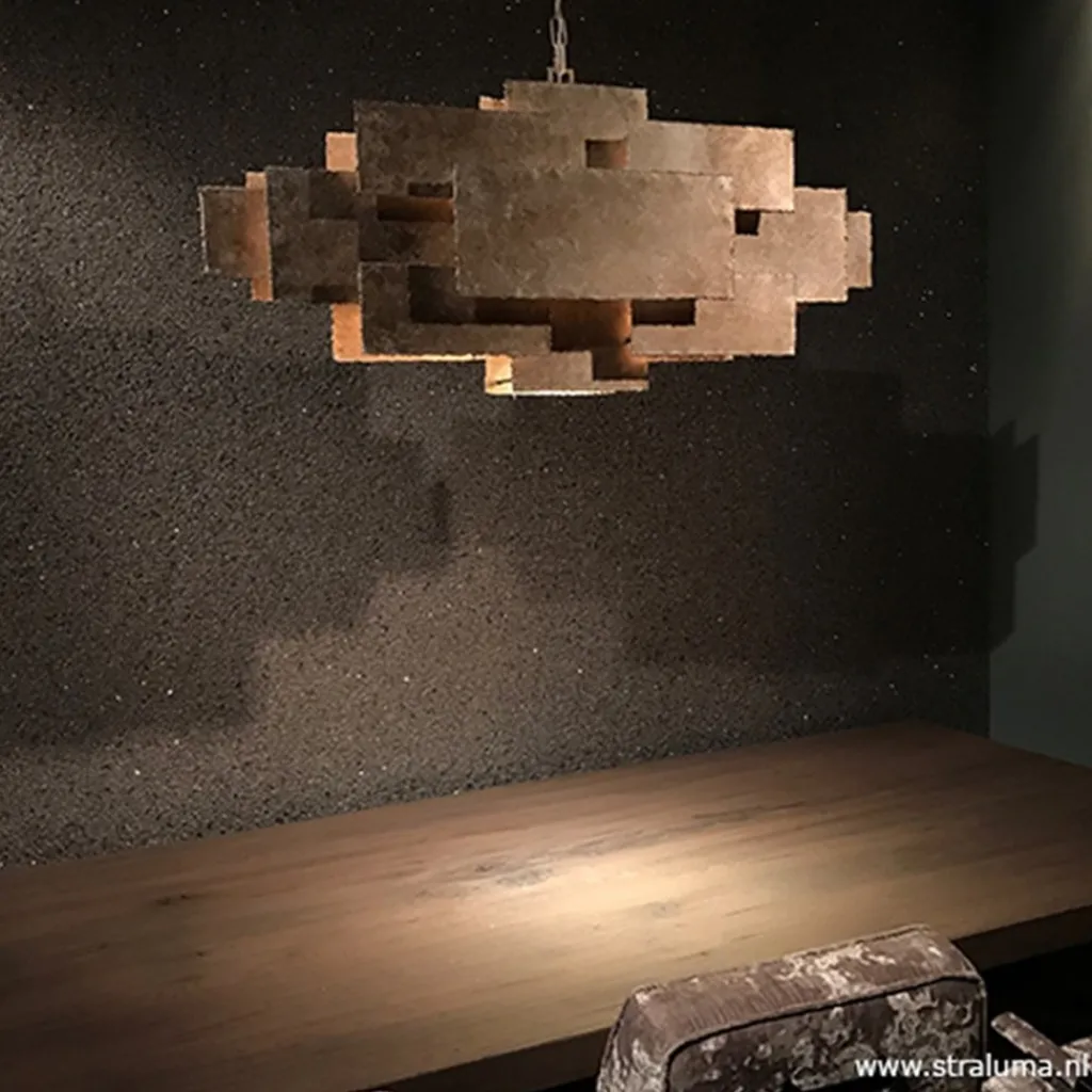 Straluma Hanglamp rechthoek speels antiek zilver> Eettafellampen|Keukenverlichting