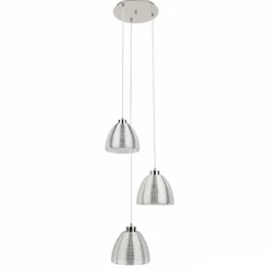 Straluma Hanglamp rond 3-lichts alu draad/glas> Eettafellampen|Draadlampen