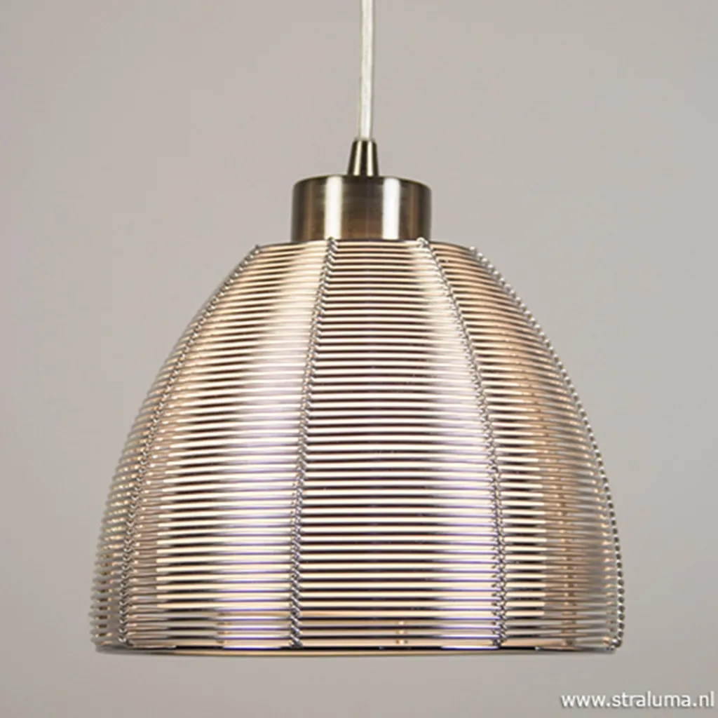 Straluma Hanglamp rond 3-lichts alu draad/glas> Eettafellampen|Draadlampen