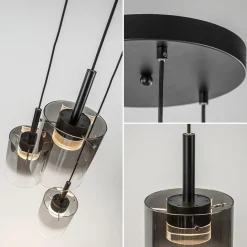 Straluma Hanglamp Salerno 3L zwart/gradient smoke><noscript><img width=