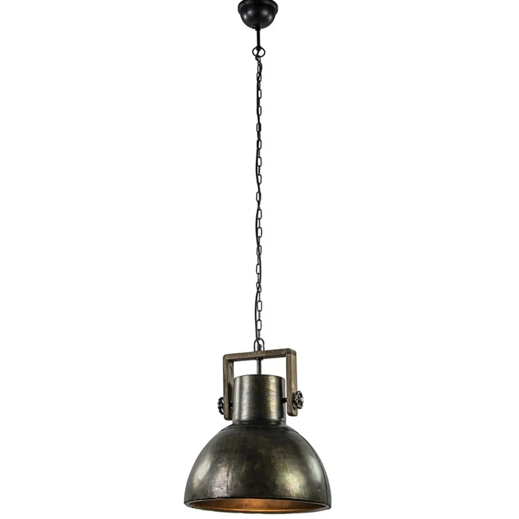 Straluma Hanglamp Shelly industrieel bruin/hout> Eettafellampen|Light and Living