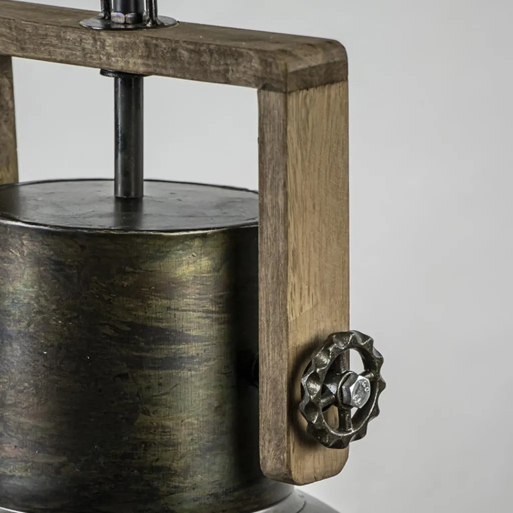 Straluma Hanglamp Shelly industrieel bruin/hout> Eettafellampen|Light and Living