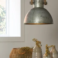Straluma Hanglamp Shelly industrieel zink/hout><noscript><img width=