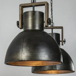 Straluma Hanglamp Shelly 2-lichts brons/hout><noscript><img width=