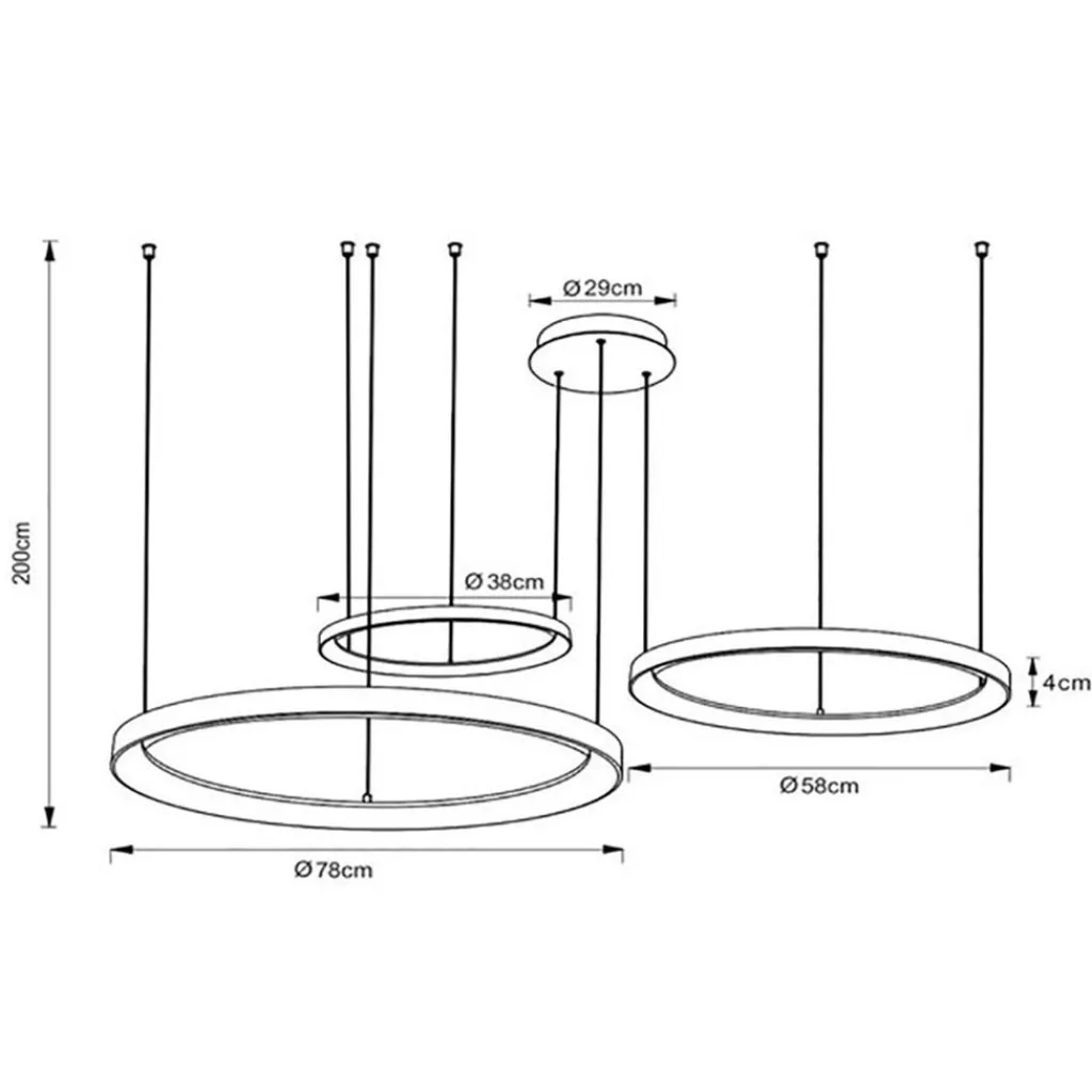 Straluma Hanglamp Vidal 3 ringen matgoud> Hanglampen|Eettafellampen