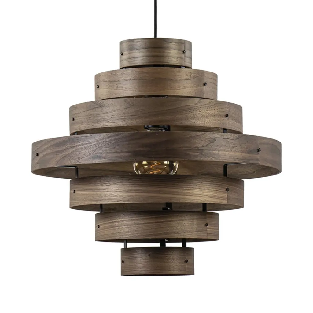 Straluma Hanglamp Walnut zwart / walnoot hout> Woonkamerlampen|Slaapkamerlampen