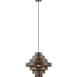 Straluma Hanglamp Walnut  zwart / walnoot hout> Woonkamerlampen|Slaapkamerlampen