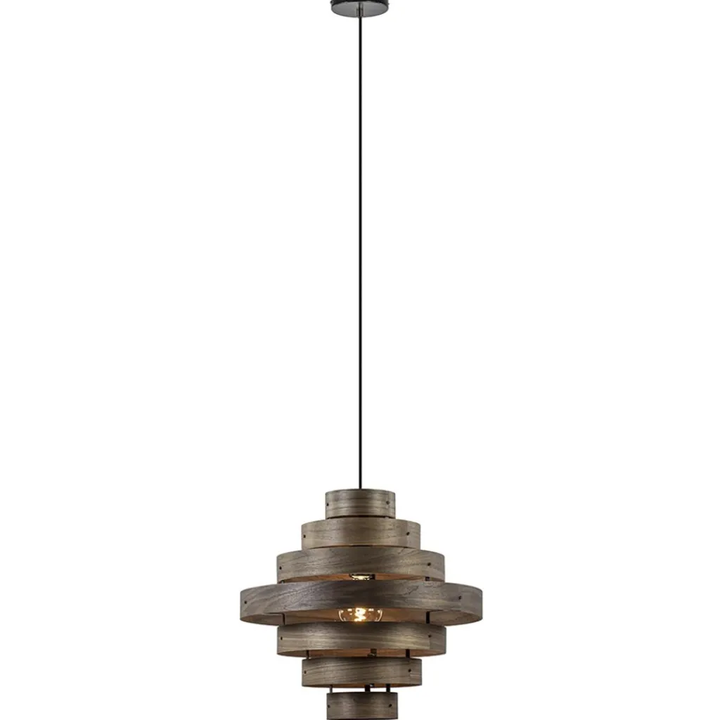 Straluma Hanglamp Walnut zwart / walnoot hout> Woonkamerlampen|Slaapkamerlampen