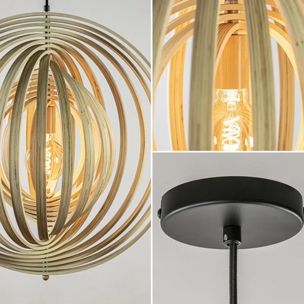 Straluma Hanglamp Woody 59 hout naturel> Eettafellampen|Woonkamerlampen