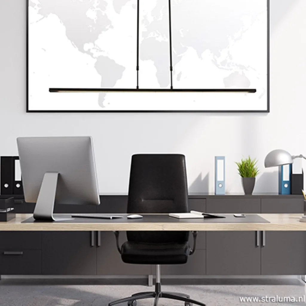 Straluma Hanglamp zwart balk 2xpushdimmer CCT> Hanglampen|Eettafellampen