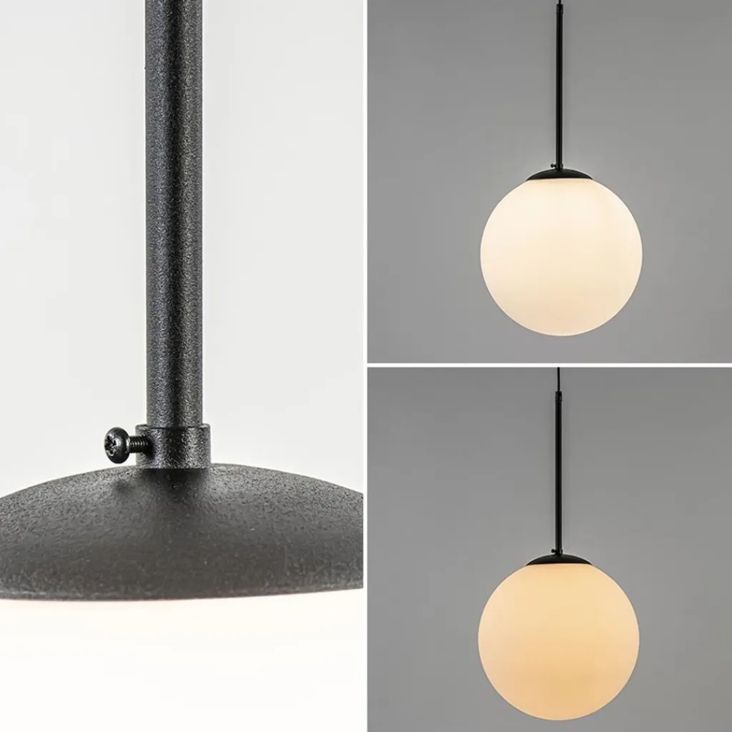 Straluma Hanglamp zwart met opaal wit glas 30 cm> Keukenverlichting|Eetkamerverlichting