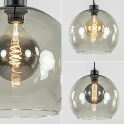 Straluma Hanglamp zwart met smoke glas 30cm><noscript><img width=