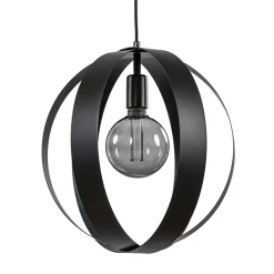 Straluma Hanglamp zwart metalen ringen 40 cm><noscript><img width=