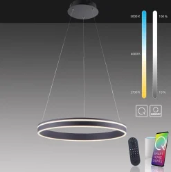 Straluma Hanglamp zwart ring 60cm + afst.bed.CCT><noscript><img width=