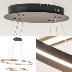 Straluma Hanglamp zwart 2x ledband ovaal><noscript><img width=