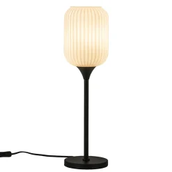 Straluma Hoge tafellamp zwart met wit glazen kap> Slaapkamerlampen|Woonkamerlampen