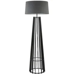 Straluma Houten lampvoet mat zwart exclusief kap> Vloerlampen|Lampenvoeten