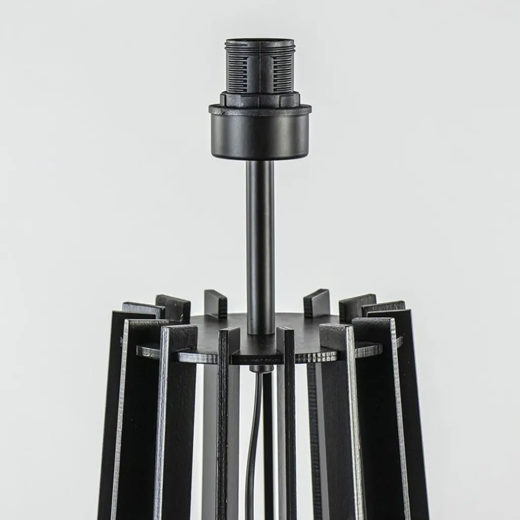 Straluma Houten lampvoet mat zwart exclusief kap> Vloerlampen|Lampenvoeten